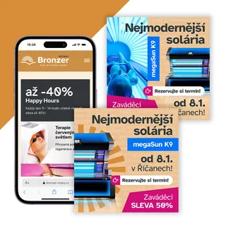 Mobilní web a online reklamní vizuály studia Bronzer