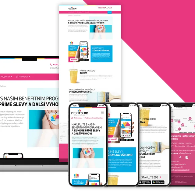 Web Profi Color na počítači, tabletu a mobilu